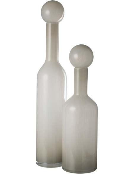 Bouteille décorative XXL avec bouchon Hauteur 75 cm en Verre Gris Uni - 4