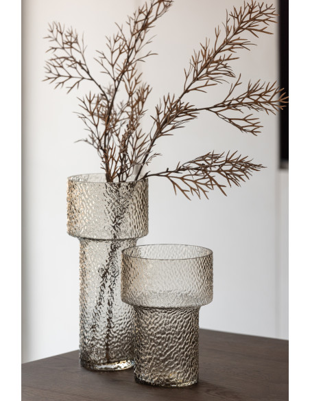 Vase moderne Cylindrique Hauteur 45 cm en Verre Transparent Betty - 2