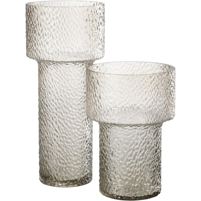 Vase moderne Cylindrique Hauteur 45 cm en Verre Transparent Betty - 3