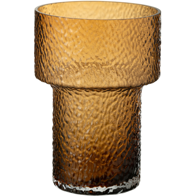 Vase moderne Cylindrique Hauteur 30 cm en Verre Ambre Betty - 1