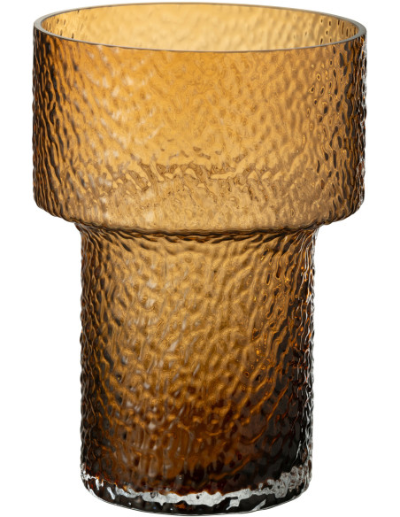 Vase moderne Cylindrique Hauteur 30 cm en Verre Ambre Betty - 1