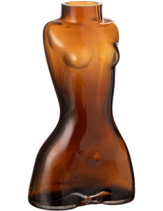 Vase moderne Corps de femme Hauteur 24 cm en Verre Ambre Jynel - 1