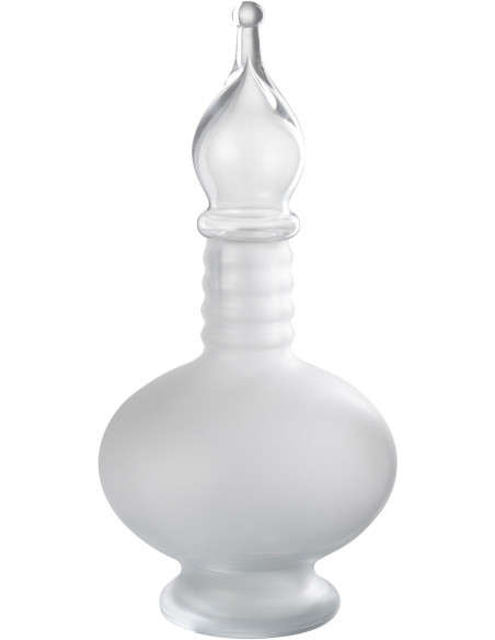 Bouteille décorative Fiole avec bouchon Hauteur 38 cm en Verre Blanc Joey - 1