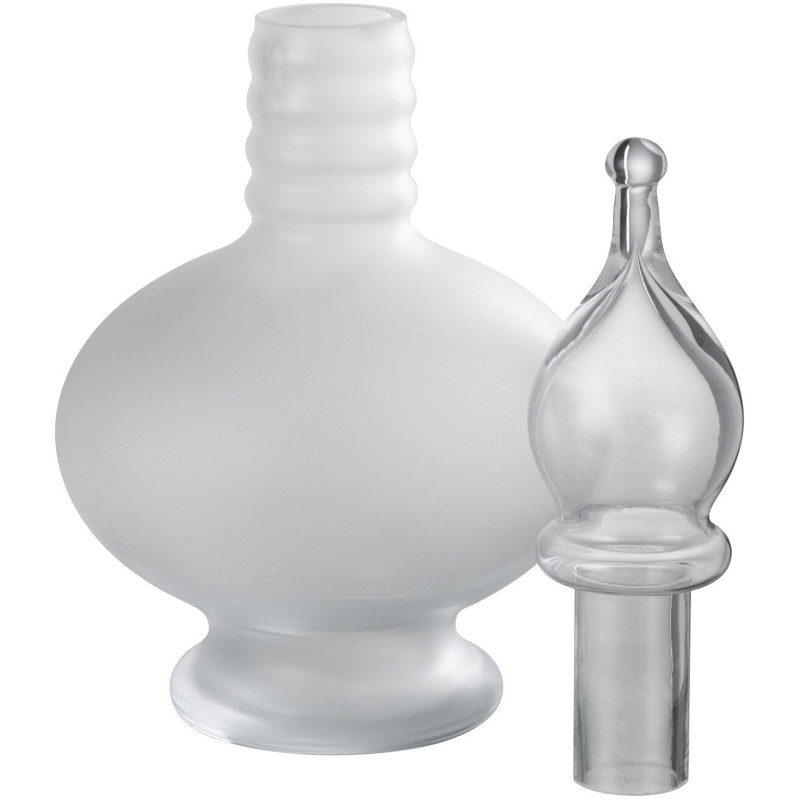 Bouteille décorative Fiole avec bouchon Hauteur 38 cm en Verre Blanc Joey - 3