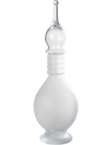 Bouteille décorative XL Fiole avec bouchon Hauteur 40 cm en Verre Blanc Joey - 1
