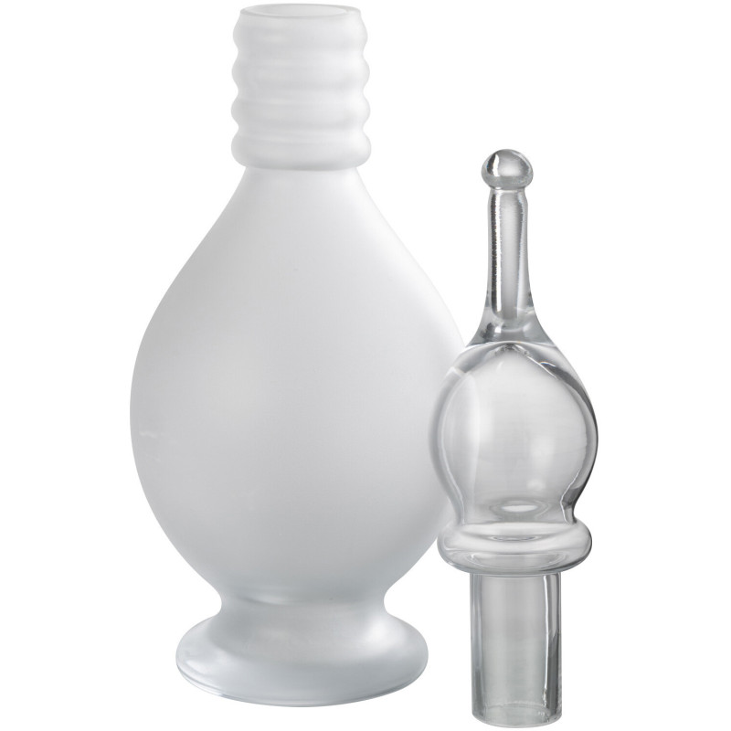 Bouteille décorative XL Fiole avec bouchon Hauteur 40 cm en Verre Blanc Joey - 3