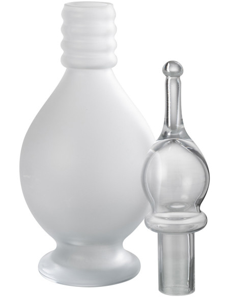 Bouteille décorative XL Fiole avec bouchon Hauteur 40 cm en Verre Blanc Joey - 3