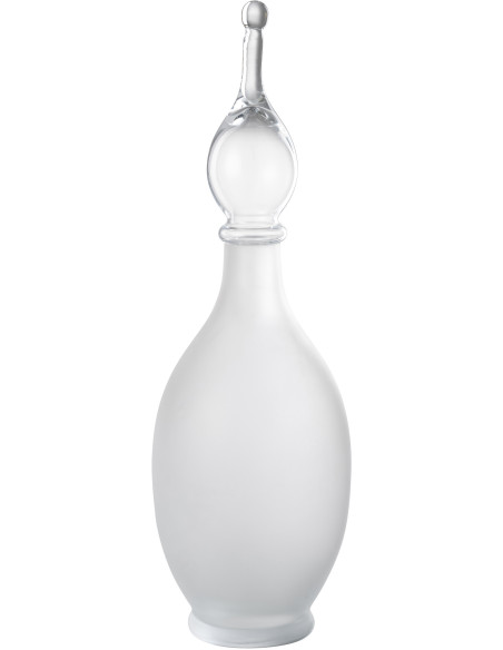 Bouteille décorative XXL Fiole avec bouchon Hauteur 53 cm en Verre Blanc Joey - 1