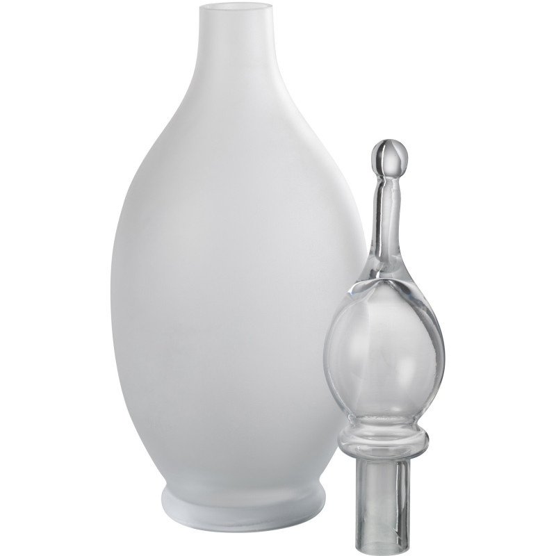 Bouteille décorative XXL Fiole avec bouchon Hauteur 53 cm en Verre Blanc Joey - 3