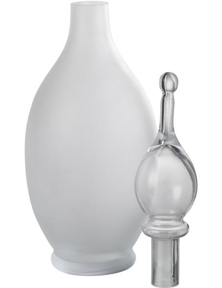 Bouteille décorative XXL Fiole avec bouchon Hauteur 53 cm en Verre Blanc Joey - 3