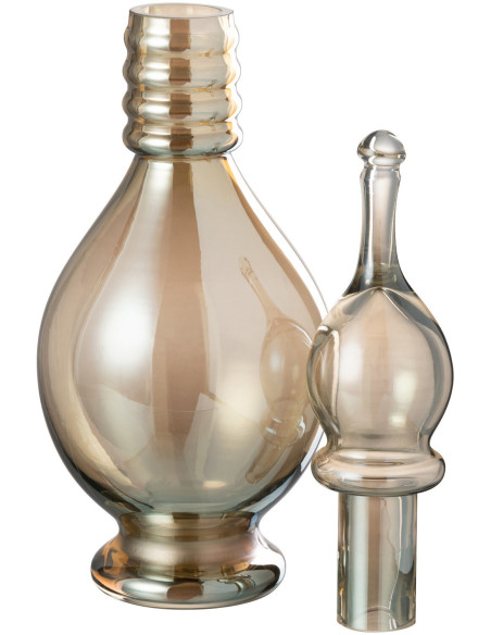 Bouteille décorative XL Fiole avec bouchon Hauteur 40 cm en Verre Ambré Joey - 3