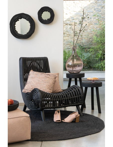 Table d'appoint gigogne Ronde Talia en Bois de paulownia Noir - 2