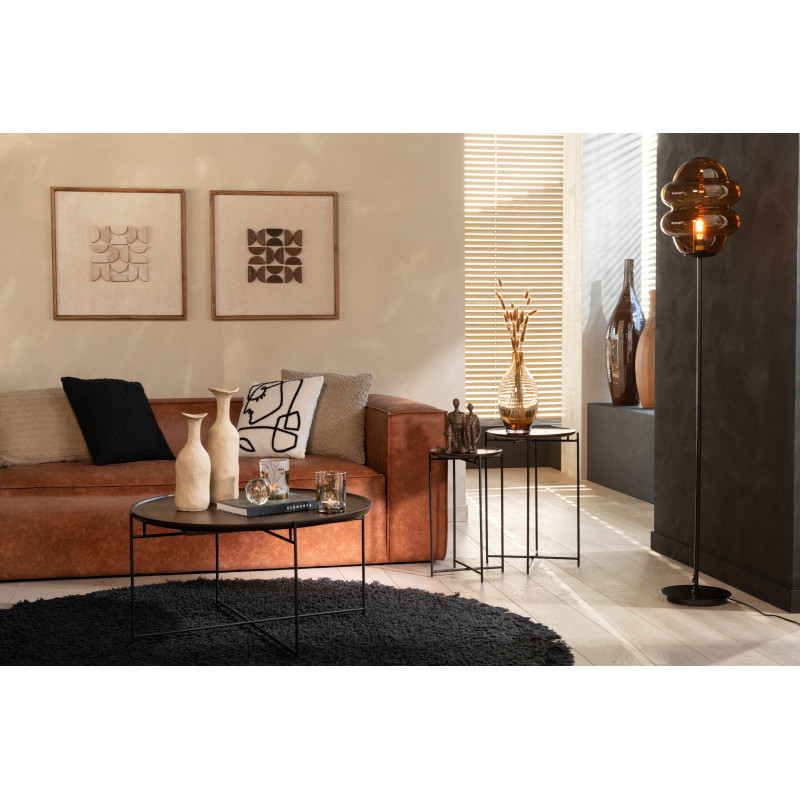 Bouteille décorative XXL Fiole avec bouchon Hauteur 53 cm en Verre Marron Joey - 2