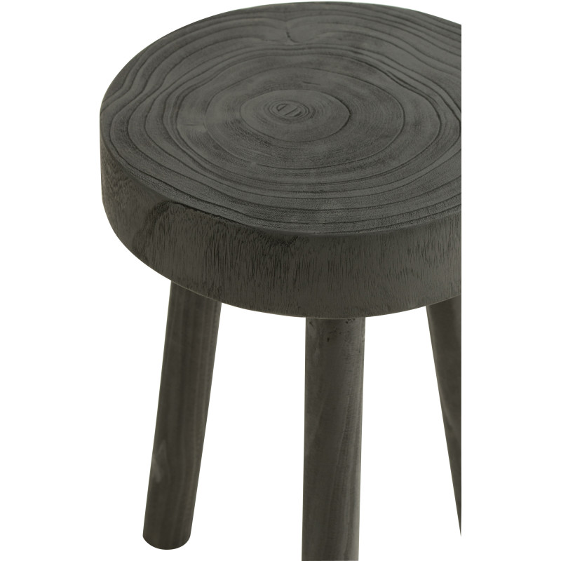 Table d'appoint gigogne Ronde Talia en Bois de paulownia Noir - 3