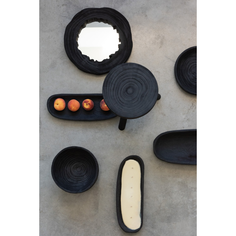 Table d'appoint gigogne Ronde Talia en Bois de paulownia Noir - 5