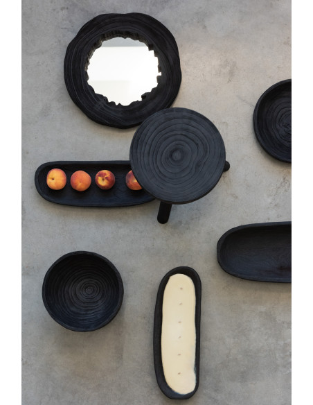 Table d'appoint gigogne Ronde Talia en Bois de paulownia Noir - 5