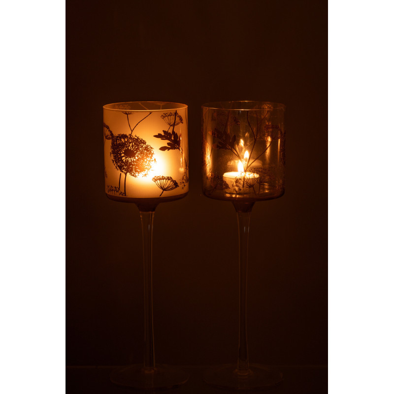 Photophore sur pied XL Pissenlit Hauteur 30 cm en Verre Transparent Doré Zavor (Lot de 2) - 3