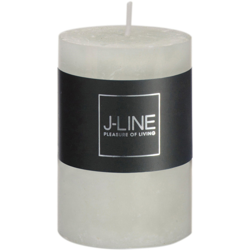 Bougie Cylindrique Vert poudré J-Line en Cire 18 heures Hauteur 7 cm - 1