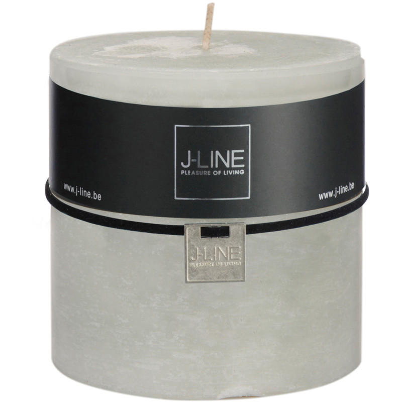 Bougie Cylindrique XXL Vert poudré J-Line en Cire 80 heures Hauteur 10 cm - 1