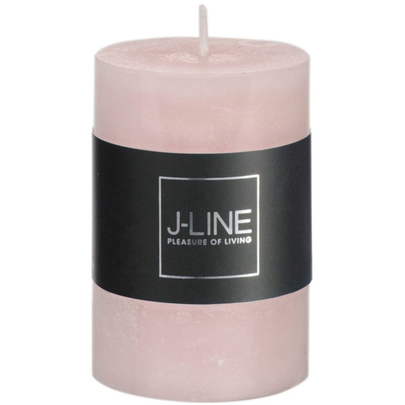 Bougie Cylindrique Rose poudré J-Line en Cire 18 heures Hauteur 7 cm - 1