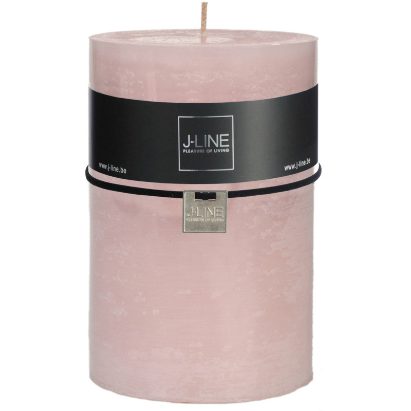 Bougie Cylindrique XXL Rose poudré J-Line en Cire 120 heures Hauteur 15 cm - 1