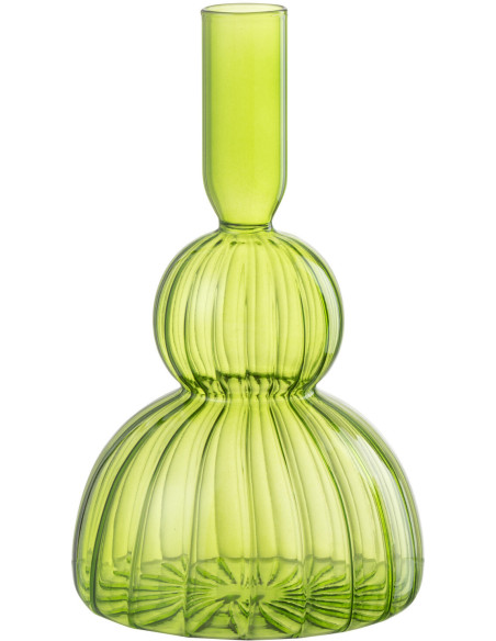 Bougeoir original Hauteur 19 cm en Verre Vert Juliette - 1