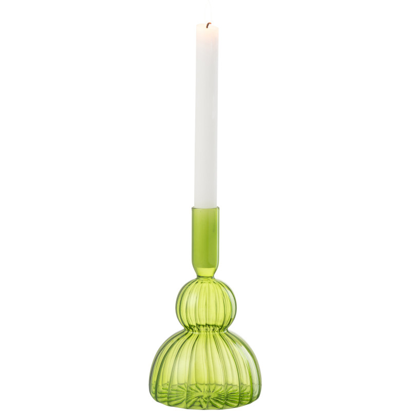 Bougeoir original Hauteur 19 cm en Verre Vert Juliette - 3