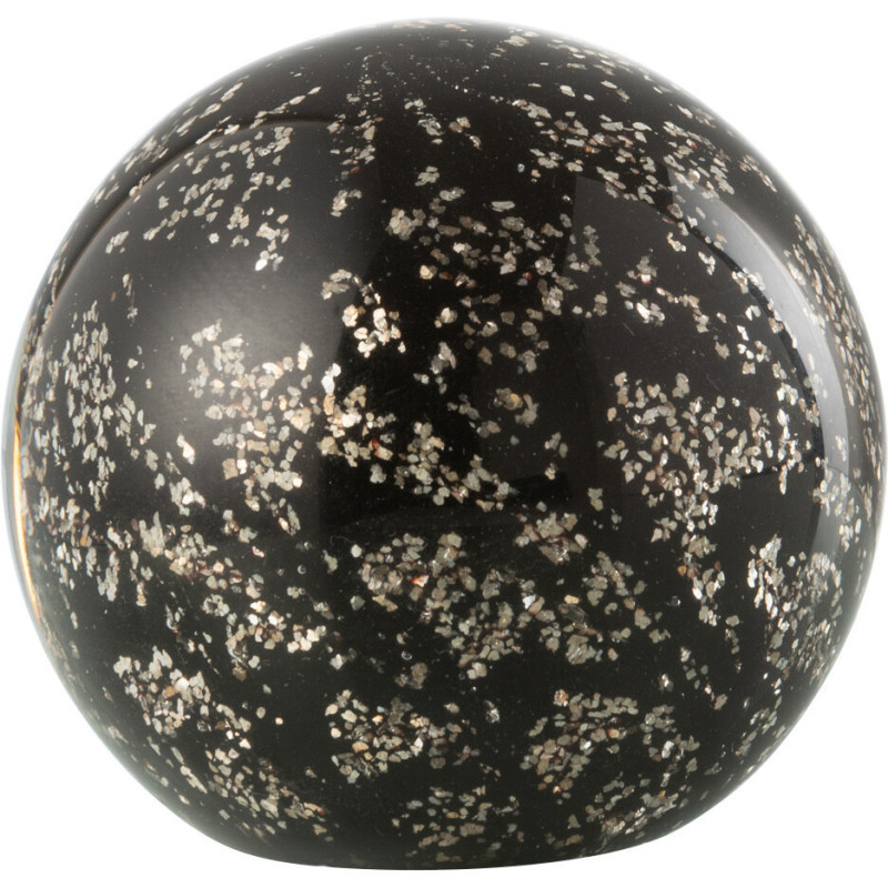 Presse papier original Boule 8 cm en Verre Noir Doré Stardust - 1