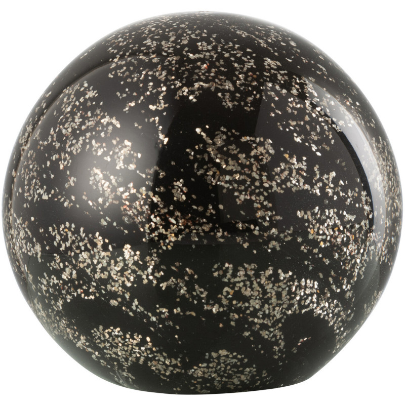 Presse papier original Boule 12 cm en Verre Noir Doré Stardust - 1
