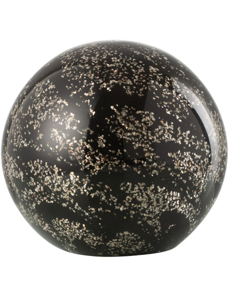 Presse papier original Boule 12 cm en Verre Noir Doré Stardust - 1