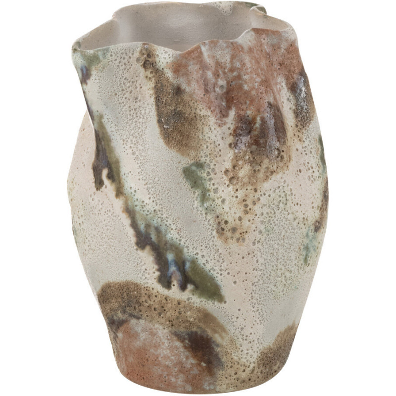 Vase original Ovale Hauteur 19 cm en Argile Beige Moon - 1