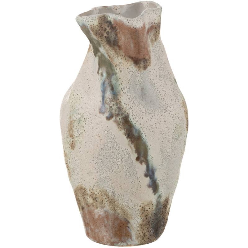 Vase original Ovale Hauteur 26 cm en Argile Beige Moon - 1