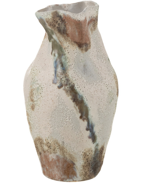 Vase original Ovale Hauteur 26 cm en Argile Beige Moon - 1