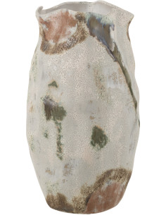 Vase original Ovale Hauteur 46 cm en Argile Beige Moon - 1