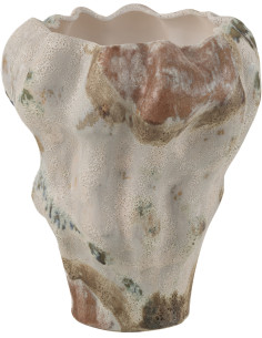 Vase original Conique Hauteur 42 cm en Argile Beige Moon - 1