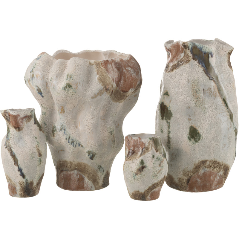 Vase original Conique Hauteur 42 cm en Argile Beige Moon - 2