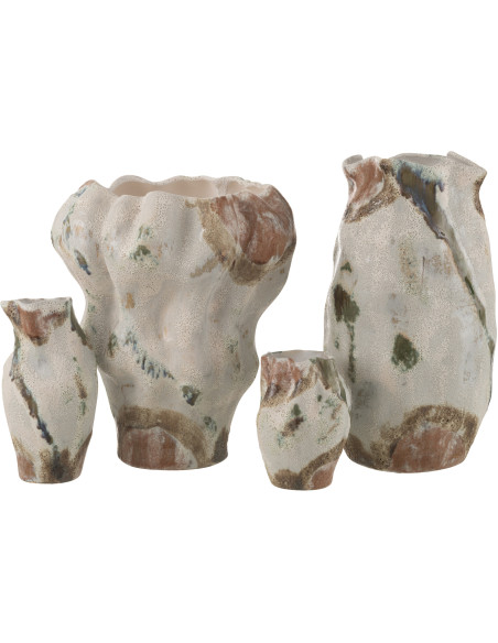 Vase original Conique Hauteur 42 cm en Argile Beige Moon - 2