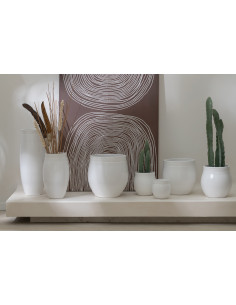Cache-pot en Céramique Blanc Gio Diamètre 15 cm - 1 2