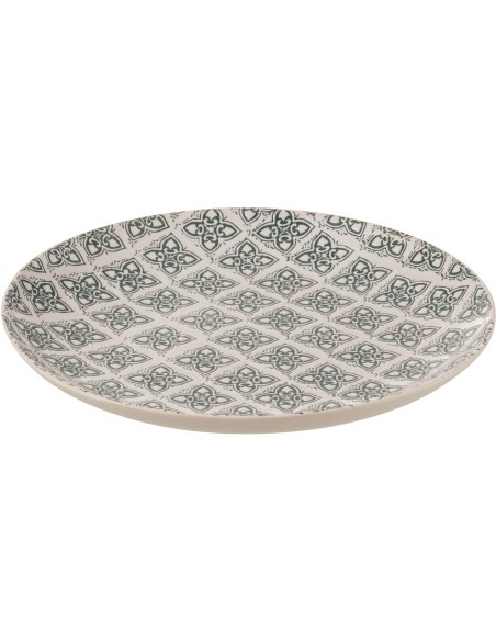 Assiette décorative géométrique 37 cm en Porcelaine Blanc Bleu Kousa - 1