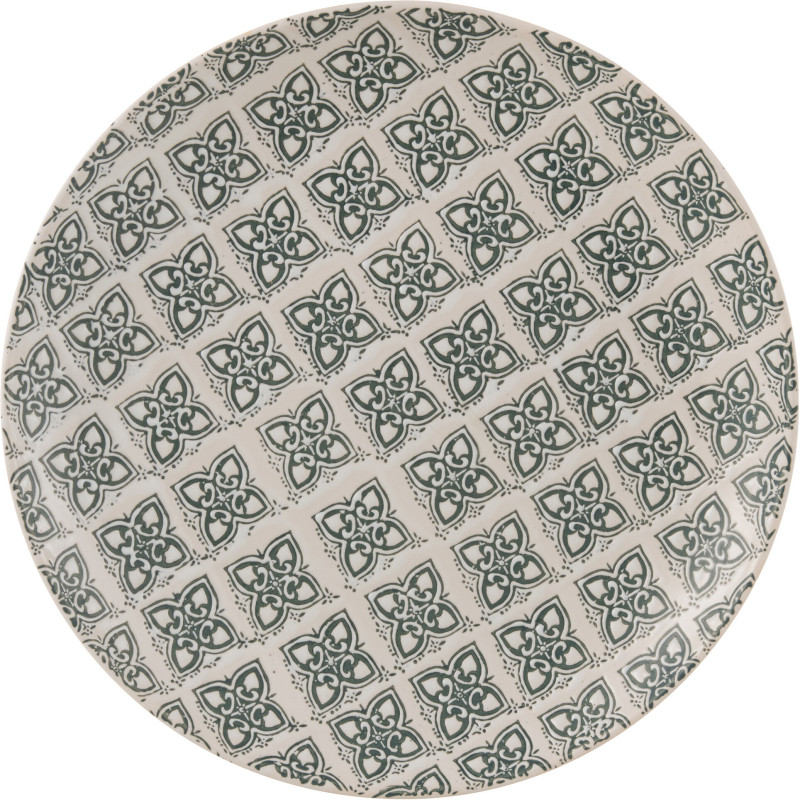 Assiette décorative géométrique 37 cm en Porcelaine Blanc Bleu Kousa - 3