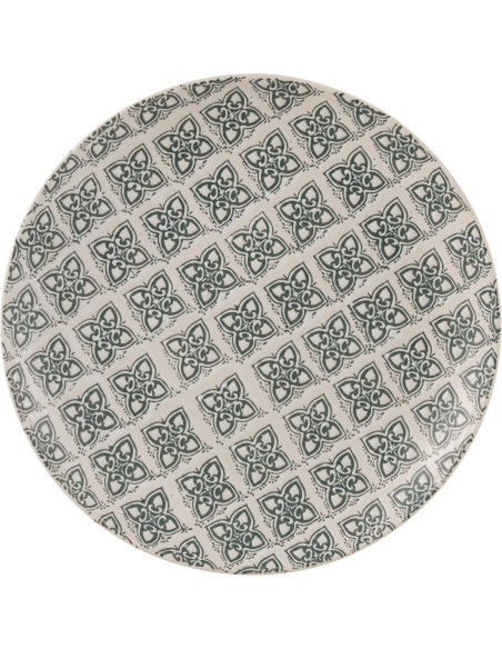 Assiette décorative géométrique 37 cm en Porcelaine Blanc Bleu Kousa - 3