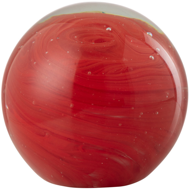 Presse papier original Boule tourbillon 11 cm en Verre Rouge Transparent Twister - 1