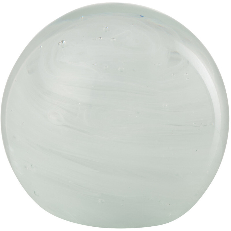 Presse papier original Boule tourbillon 11 cm en Verre Blanc Transparent Twister - 1