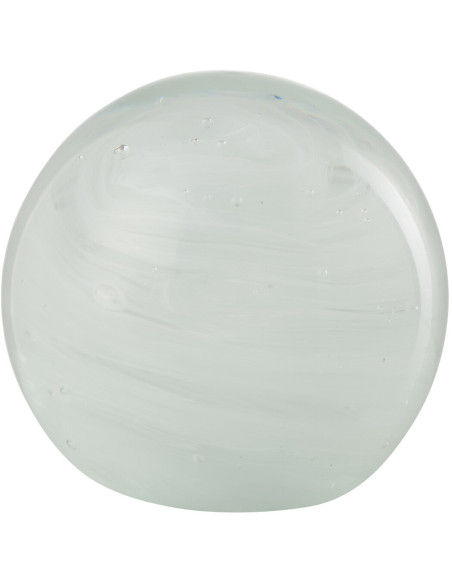 Presse papier original Boule tourbillon 11 cm en Verre Blanc Transparent Twister - 1