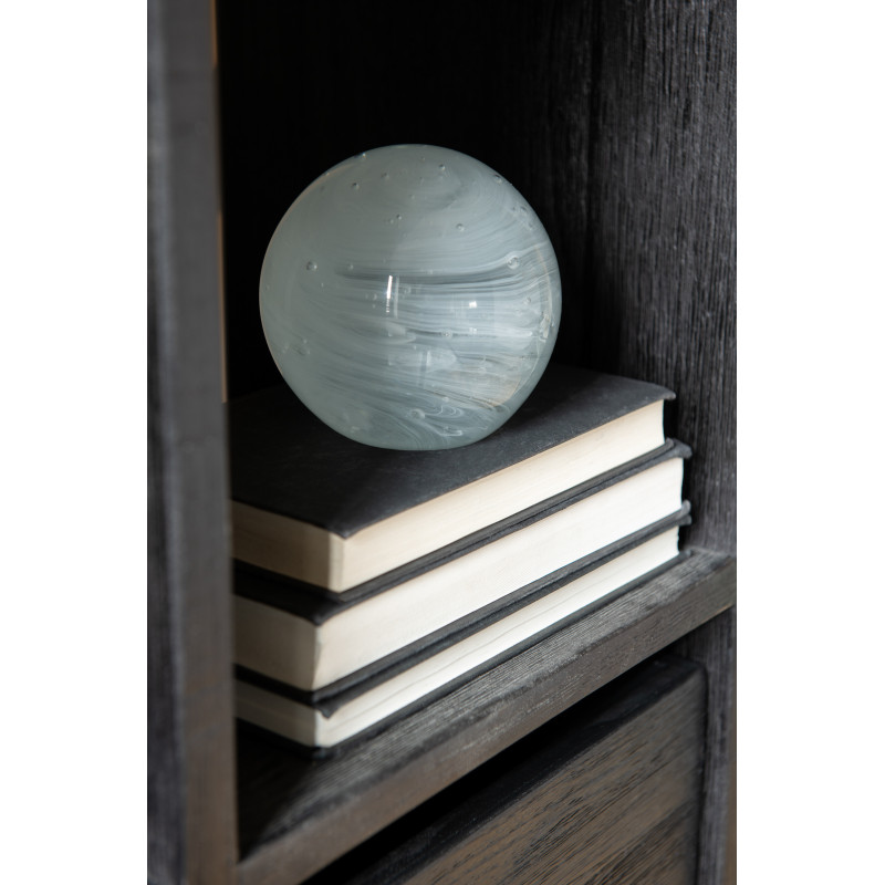 Presse papier original Boule tourbillon 11 cm en Verre Blanc Transparent Twister - 2