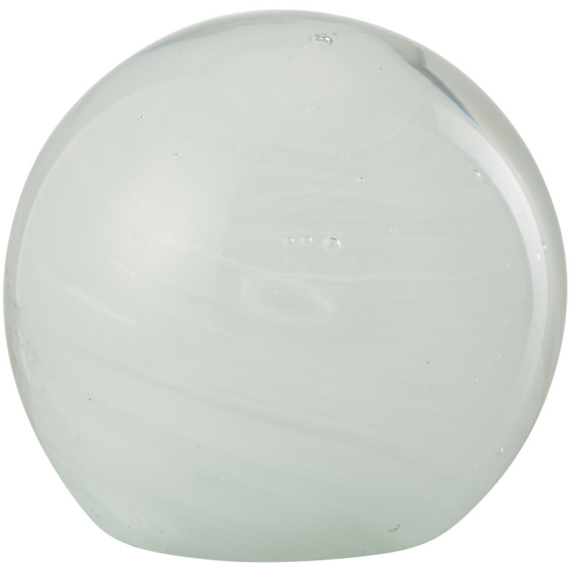 Presse papier original Boule tourbillon 13 cm en Verre Blanc Transparent Twister - 1