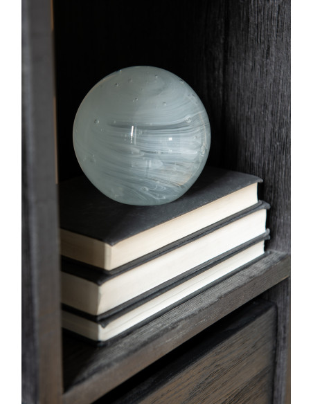 Presse papier original Boule tourbillon 13 cm en Verre Blanc Transparent Twister - 2