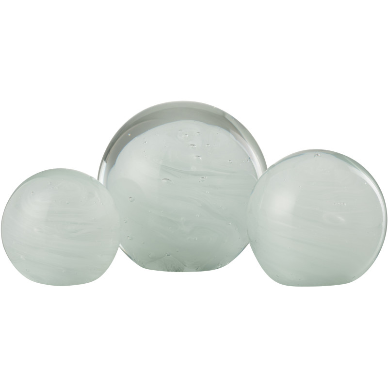 Presse papier original Boule tourbillon XL 17 cm en Verre Blanc Transparent Twister - 3