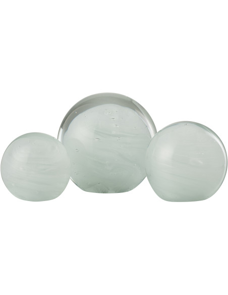 Presse papier original Boule tourbillon XL 17 cm en Verre Blanc Transparent Twister - 3