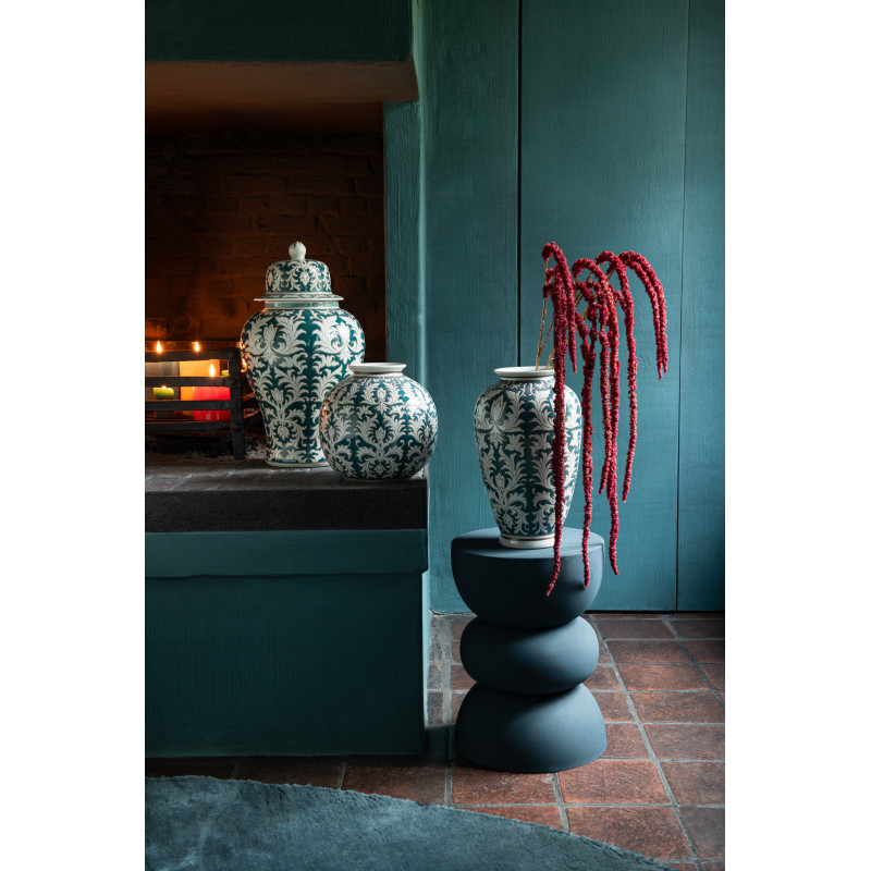 Boîte décorative originale XXL Hauteur 51 cm en Porcelaine Vert Blanc Victoria - 2